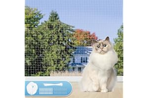 Aystkniet Filet pour Chat pour Balcon Transparent 6 × 3 m,Taille des Mailles : 2.5x2.5 cm,Filet de Protection pour Chat,pour Balcon, terrasse, intérieur et extérieur