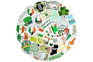 PADABAYKA Autocollants Irlande pour bouteilles d'eau et ordinateurs portables - Décorations et cadeaux sur le thème irlandais, vinyle imperméable - Ireland Stickers