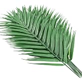 Bacucine 12pcs Tropical Artificial Palm Leaves Faux Palm Leaves Palm Leaves for Palm Sunday Jungle Hawaiian Luau Party Table