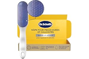 DR. SCHOLL'S Dr. Scholl’s Râpe Pieds Manuelle en Nano Verre – Élimine en douceur la peau dure et les callosités sur pieds secs ou mouillés – Râpe étanche qui ne rouille pas – Lavable et réutilisable
