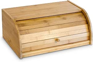 Boîte à Pain En Bambou Relaxdays - 40x27.5x16.5cm - Couvercle Coulissant - Conservation Longue Fraîcheur