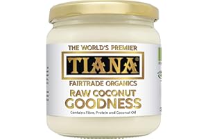 TIANA Fairtrade Organic Raw Coconut Goodness, Pure Unsweetened Coconut Flesh, 350ml (Pack of 6)