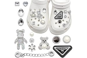 Wondora 12 Pieces Shoe Charms, Removable Crystal Diamante Shoe Decoration Charms, DIY Sandals Shoe Decorations Bling, Multi Style for Adults, Teenage Girl Gift, Birthday Gift, Party Gift