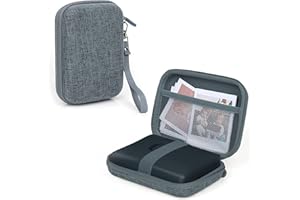 MUZIRI KINOKOO Twardy futerał EVA kompatybilny z aparatem Fuji Instax Mini EVO Mini Link/Link 2/ Link SQ Smartphone torba na drukarkę fotograficzną z paskiem na nadgarstek - zielono-szary