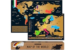 envami® Mappa del Mondo da Grattare-Cartina Mondo- Italiano -Più Mappa Europea -68 X 43 CM- Mappamondo da Grattare - Scratch off Map - Mappa da grattare - Cartina Geografica Mondo da Grattare