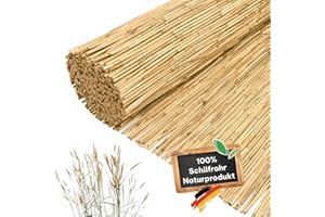 Coradoma Schilfrohrmatte Sichtschutz in 12 Größen | 140x300 cm | Sichtschutzmatte aus Schilfrohr für Balkon, Garten und Terrasse | natürlicher Zaun Sichtschutz
