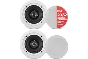 Pyle Haut-Parleur Encastrable Plafond/Mural 20 cm – Enceinte 2 Voies avec Woofer Puissant, Bobine 2,5 cm, Son Stéréo Clair – Système Audio pour Maison, Bureau, Magasin