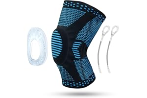 Shefave Knee Brace, Professional Knee Compression Sleeve Support with Patella Gel Pads & Side Stabilizers for Women and Men Running,Meniscus Tear,Arthritis,Joint Pain Relief (Blue,M)
