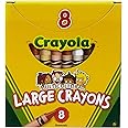 Crayola Lápices multiculturales, grandes, 7/16 x 10 cm, varios colores de tono de piel, paquete de 8