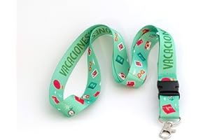 Tarja 73, Lanyard con Llavero Extraíble para tus Vacaciones, Cinta Cuello Portaobjetos, Llaves o Credenciales, Merchandising para Mantener tus Llaves y Credenciales Seguras