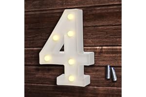 ‎BEMECE bemece LED Buchstabe Lichter Alphabet, LED Brief Licht, Led dekoration für Geburtstag Party Hochzeit & Urlaub Haus Bar - Nummer 4
