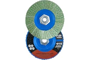 NBB Rueda de Láminas Diamantado Disco Muela Desbaste de Diamante hoja Copa de amolado Lijado Pulido para Cerámica Gres Porcelánico Piedra Granito Azulejos M14 brida para Amoladora Angular (115mm 120#)