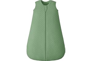 FIEMOL Saco de Dormir Bebe 2.5 Tog 18-24 Meses, Saco de Dormir de Invierno de Algodón para Recién Nacido, Saquito Dormir Bebe y Niño Pequeño, Manta Calentita con Cremallera en 2 Direcciones Verde