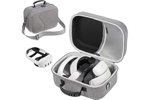 DEVASO Étui de transport pour Meta Quest 3 compatible avec sangle de tête de batterie, contrôleurs et accessoires, étui de voyage portable et protection supérieure pour Oculus Quest 3