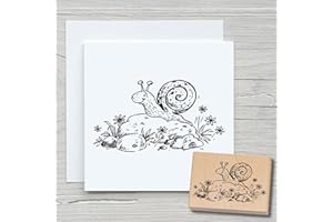 ‎NEWSTAMPS DIE STEMPELMACHER NEWSTAMPS Stempel Schnecke Motivstempel aus Holz & Gummi zum Karten basteln, Holzstempel, Tiere, Tierstempel, Scrapbook, Textilstempel, Deko, Kinder
