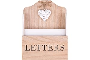 Maturi Woven Heart Letter Rack with Two Compartments, Home Decor, Wall Hooks