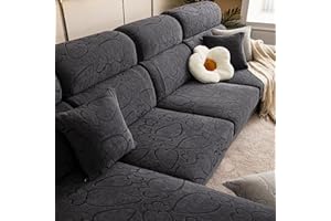 LJQAIZYL Fundas Cojines Sofa Ajustables Funda Sofa para Asiento Elasticas Individuales 1/3/2/4 Plazas Fundas de Cojín para Sofá Antiarañazos Fundas Sofa Cojines Ajustables Jacquard,GrayA-X-M