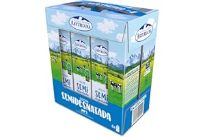 Central Lechera Asturiana Semi-skimmed milk, Pack 6 x 1L