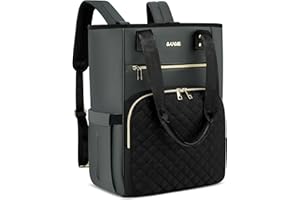 ‎CAFELE Laptop Rucksack für Frauen, 17 Zoll Arbeit Laptop Tasche Lehrer Krankenschwester Rucksack, breite offene Reise Rucksack Geldbörse Computer Tote Grau Daypack, 2322H-03