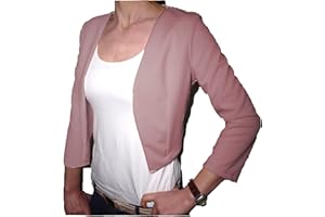 FANTASY Coprispalle Elegante Cerimonia Blaser Bolero Copriabito Manica 3/4 Donna Ragazza Colorati