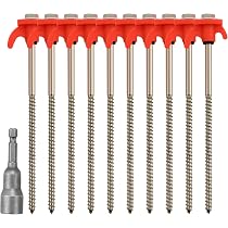 10 Piquets De Tente En Acier 20cm - Piquets à Vis Pour Sol Dur Camping Et Outdoor