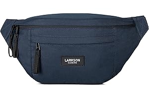 Larkson Marsupio Donna e Uomo Blu - Ole - Cintura Borsa a Tracolla per Festival e Sport - Piccolo Bum Bag Borsellino da Viaggio - Idrorepellente