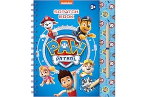 TOTUM Paw Patrol 720831 Scratch Book avec pochoirs, Autocollants pailletés et Stylo à gratter pour la Maison et Les déplacements