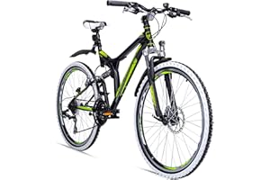 ‎BERGSTEIGER Bergsteiger Phoenix 26 Zoll Mountainbike, geeignet ab 160 cm, Scheibenbremse, Licht, Schutzblech, 21 Gang-Schaltung, Vollfederung