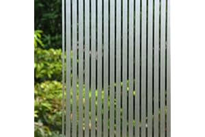 VSUDO Privacy Window Film, Frosted Stripe Pattern Window Tint for Home, Static Cling Window Glass Sticker (30x200 cm)