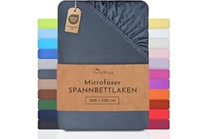NatureMark - Mikrofaser SPANNBETTLAKEN zum Sparpreis! Viele Größen und Farben Markenware (Anthrazit Grau, 200 x 220 cm)