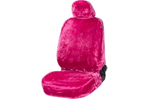 ‎WALSER Walser Autositzbezug Teddy, Sitzbezug Kunstfell, Auto-Schonbezug in Lammfell-Optik, Flauschiger Plüsch-Schonbezug vegan pink