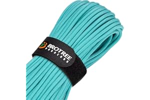 Brotree Paracord 4mm 9 Hebras Cuerda de 100% Nylon (15m, 30m, 50m) Tipo III Cuerda de Paracaídas para Supervivencia, Al Aire Libre, Bricolaje - 280kg Carga de Rotura (Turquesa, 30m)
