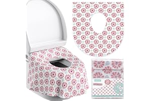 YIHATA 20 Pièces Protege Toilette Jetable Siège de Toilette Jetables pour Enfants et Adultes, Portable Universal Potty Training Toilet Liners accessoires de voyage, emballé individuellement
