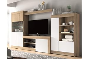 Mobelcenter - Mueble Salón Logan 004 - Blanco y Cambrian - 295 x 39,8 x 170,5 cm (0563)