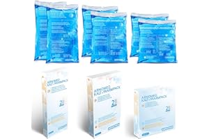 6x ARNOMED® Packs réfrigérants réutilisables Gel composé de 2x M, L & XL, compresse froide/chaude réutilisable et adaptée au micro-ondes, coussinets réfrigérants en gel, coussinets réfrigérants