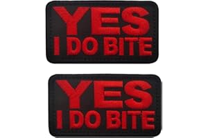 APBVIHL Sì I Do Bite Applique Toppe Decorative Ricamate Appliqué Toppe Gancio Fissaggio Applicazioni Per Cucire Tattico Militare Morale Emblemi Distintivi