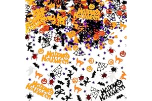 Mainiusi Halloween Konfetti 1000 Stück, Halloween Deko Streudeko Tischdeko, Kürbis Konfetti Tischdeko, Fledermaus Streudeko, Spinne Konfetti, Happy Helloween Hexen Streudeko, Spinnennetz Konfetti