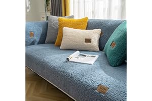 LINGKY Samt Sofabezug 1 2 3 4 Sitzer, L Form Sofaüberwurfe, Ecksofa Sofa überzug Pets Dog Couch überzug Anti-rutsch Sofaschutz, Ultra Weicher Sofaschoner (Blau,70x120cm/Rechteckig)