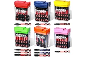 Geinxurn Schlagfeste Schraubendreher Bits Set, 90 Stücke 50mm Magnetisch (PH2/PZ2/T10/T15/T20/T25/T30/Hex) S2 Stahl Multi Treiber Bits mit Lagerung Bunte Box
