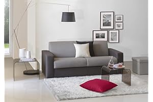 Talamo Italia Divano Letto Elisabetta a 3 posti, Sofà Soggiorno, Made in Italy, Apertura Girevole con Materasso e Rete Inclusi, con braccioli Slim, Cm: 200x95h90, Colore Antracite, Grigio Bicolor