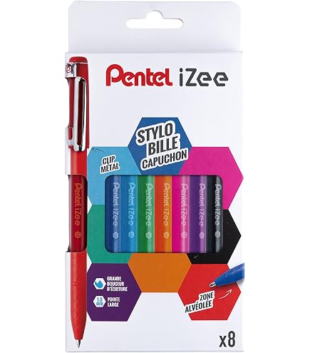 Pentel IZee 4-Color Ballpoint Pen 3-Pack - Orange, Pink, Sky Blue & Violet Ink Multi Pen