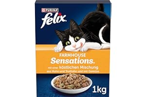 FELIX Farmhouse Sensations sucha karma dla kotów, z kurczakiem i indykiem, 1 opakowanie (1 x 1 kg)