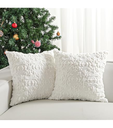Coppia federe natalizie con scritta - in cotone, da 80x50 cm