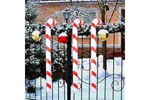 DKINY 3pcs Bastones de Caramelo inflables de 120cm chupachups Gigante muletas hinchables Novedad Rayas Rojas y Blancas Decoración de Navidad Adornos navideños para árboles de Navidad Pared baluartes