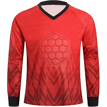 Voetbalshirt voor jongens, keeper-outfit, broek, T-shirt met lange mouwen, joggen, sport, 4-13 jaar (grijs, 10-13 jaar