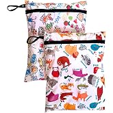 Yorni 2 Adet, 37 x 30 Cm, Family ve Zoo Desen, Sıvı Ge&ccedil;irmeyen &Ccedil;ok Ama&ccedil;lı &Ccedil;anta, Ekonomik Set, Yıkanabilir