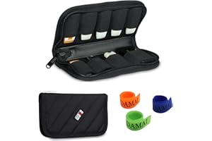 BUBM Custodia per chiavette usb/USB PEN/Pendrive, Adatto per 9 pendrive Chiusura a Cerniera, Compatto e Leggero, con Tie Cable (Nero)