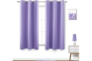 KOUFALL Verdunkelungsvorhänge Vorhänge für Wohnzimmer, 107 x 137 cm, Violett