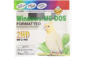 Simpletek - 1 x Maxell Floppy Disk 3,5" 1.4MB MF2-HD, kompatibel mit MS-DOS und Windows, Farbe Weiß (einzeln)