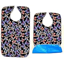 Bavaglino Impermeabile Per Adulti Con Tasca Raccogli Briciole - Silicone Regolabile, Grigio Taglia L - Foto 2